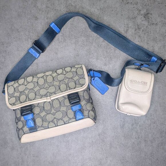 Coach Mens League Hybrid Crossbody In Signature C Jacquard - Picture 1 of 11